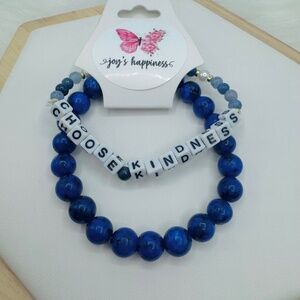 Choose Kindness Blue Beaded Bracelets